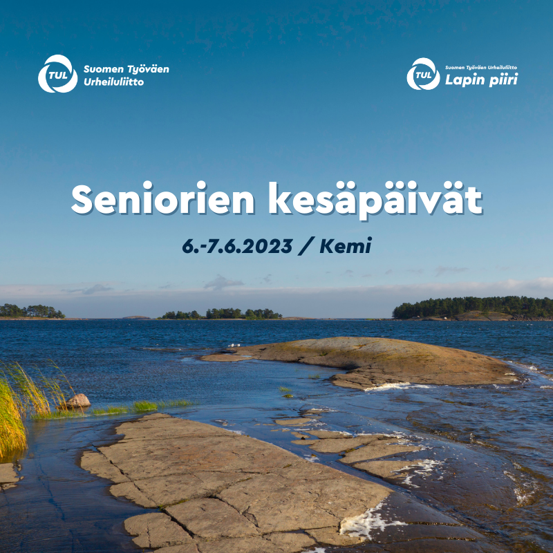 Merimaisema, johon liitetty teksti Seniorien kesäpäivät 6.-7.6.2023.