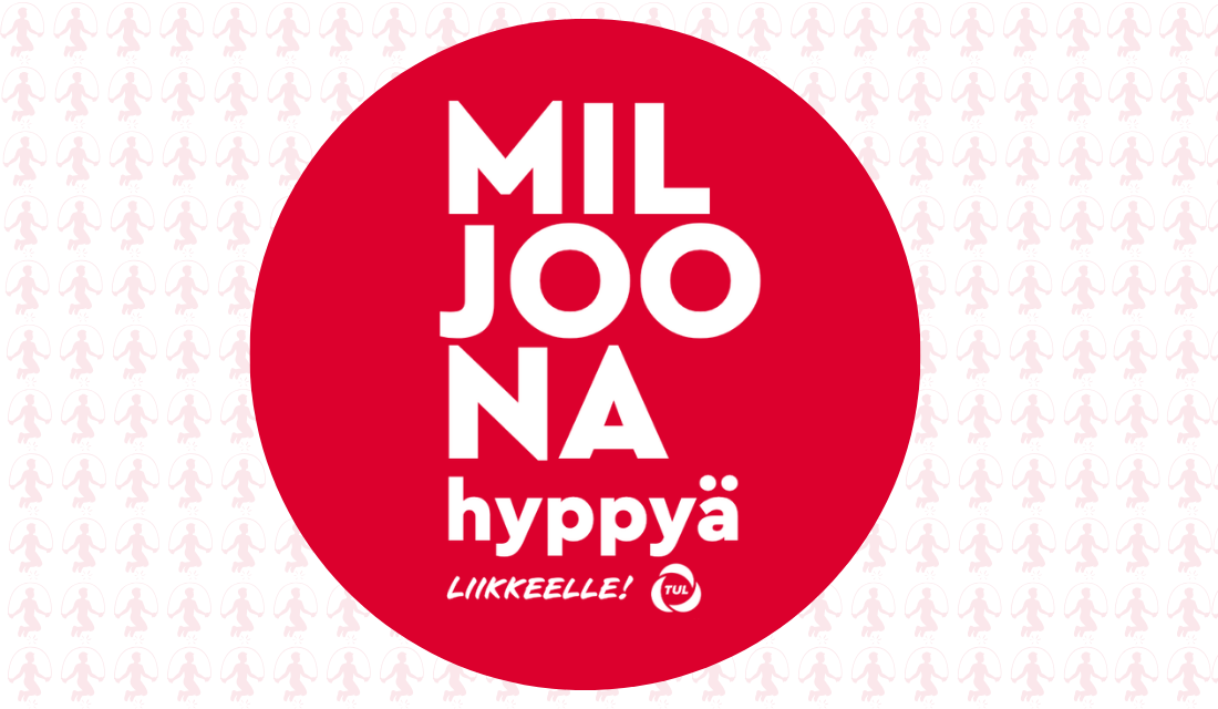 Kuvituskuva. Teksti Miljoona hyppyä ja Liikkeelle -logo.
