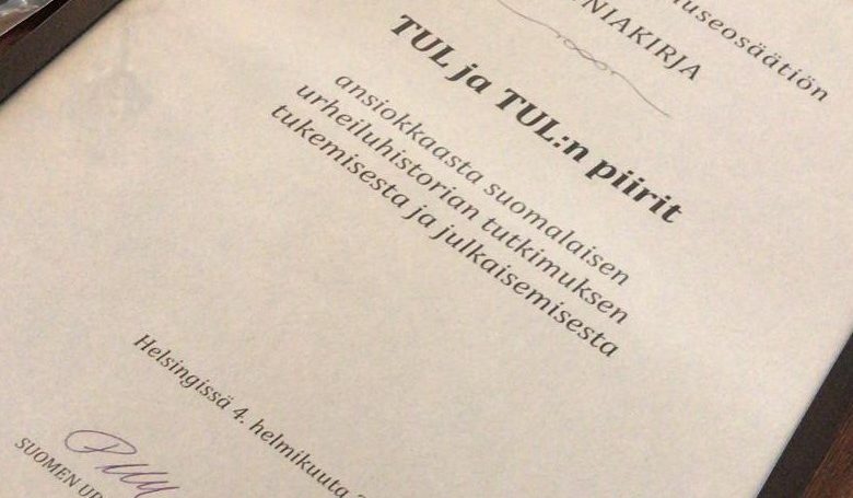 TUL:lle ja TUL:n piirijärjestöille kunniamaininta ansiokkaiden historiateosten julkaisusta
