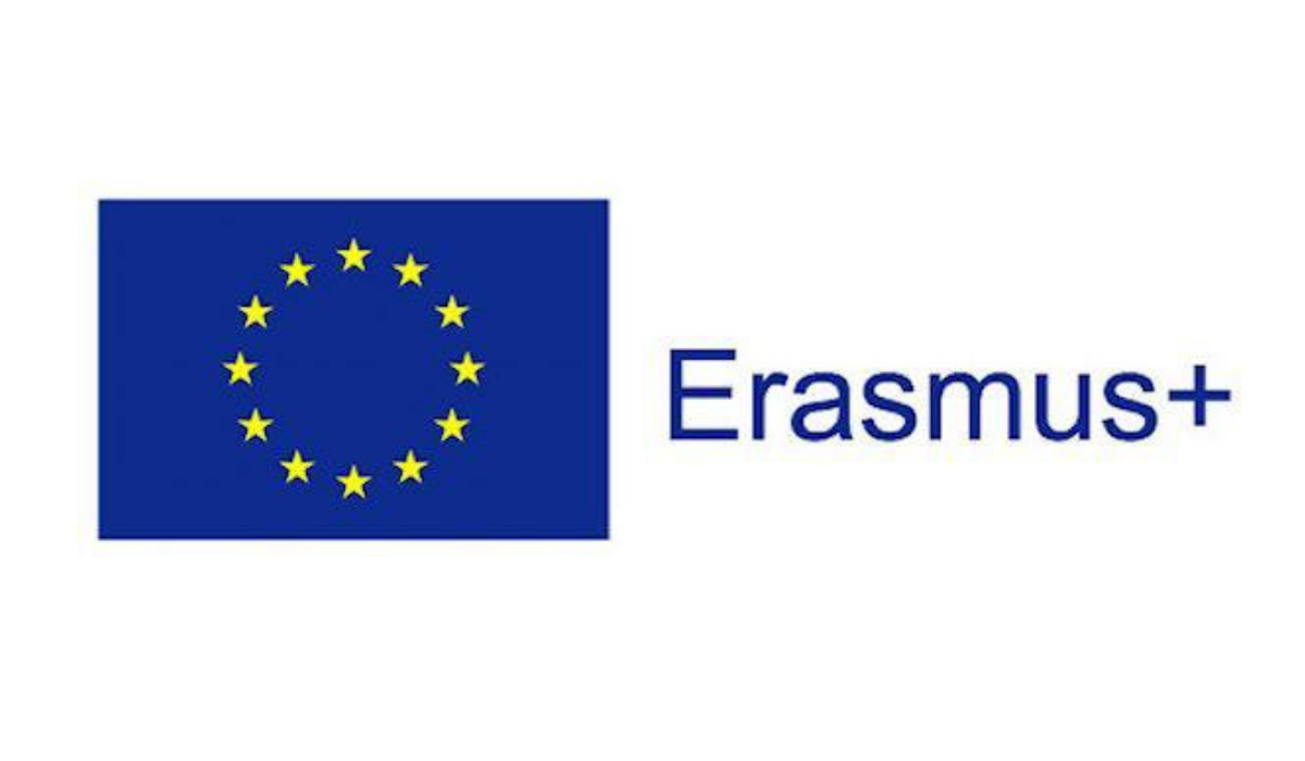 Erasmus + logo vaalealla pohjalla