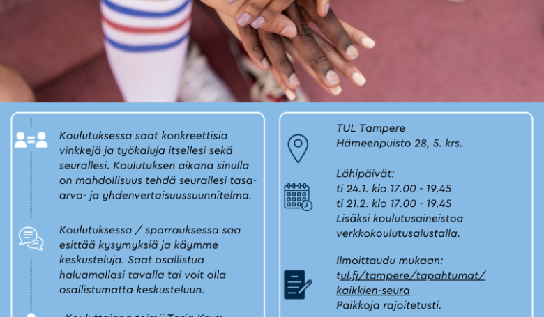 Tasa-arvo ja yhdenvertaisuuskoulutus –  Kaikkien Seura