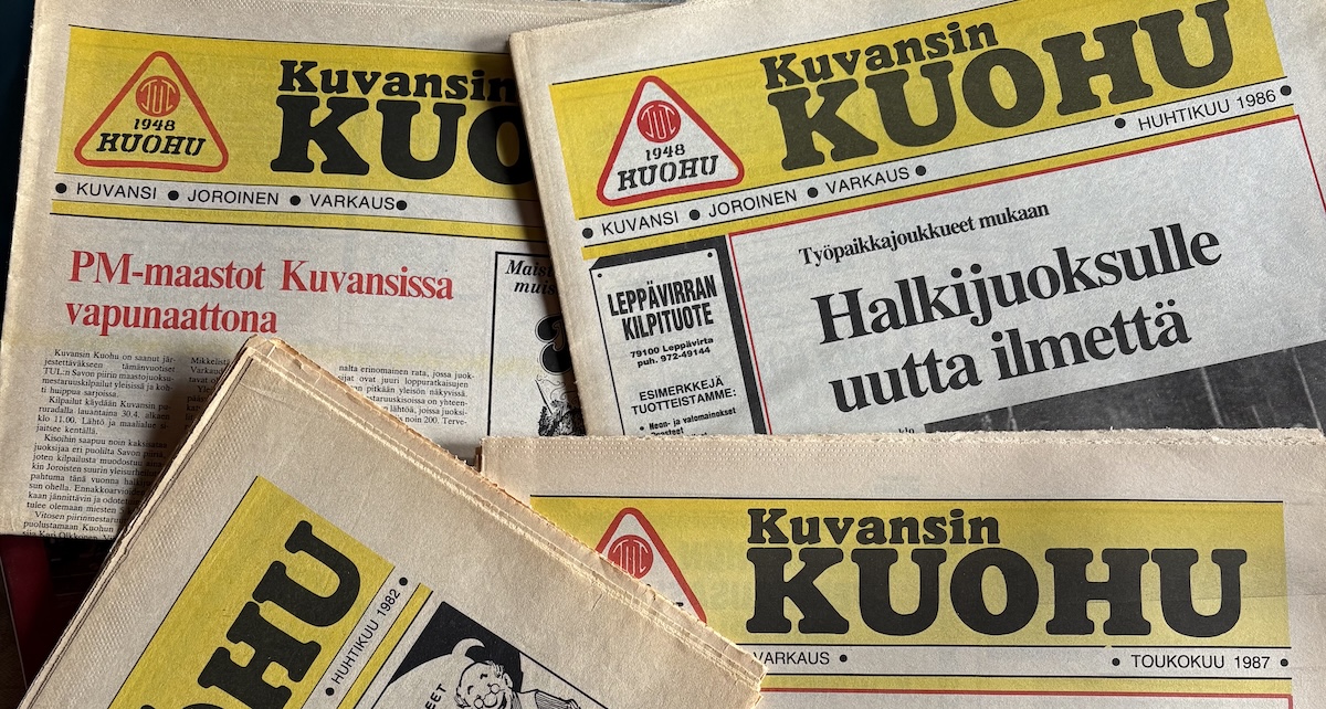 Kuvansin Kuohun vanhoja lehtiä kuvattuna pinossa.